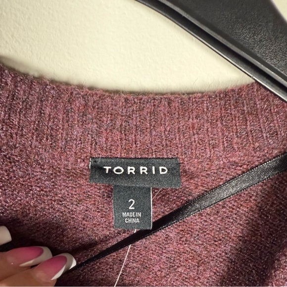 Torrid Vegan Cashmere Maroon Knit Cardigan Sweater Size 2X - Picture 8 of 13